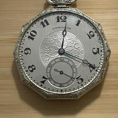 Hamilton 1925 Open Face Pocket Watch - 100 yr old timepiece - 14k gold filled
