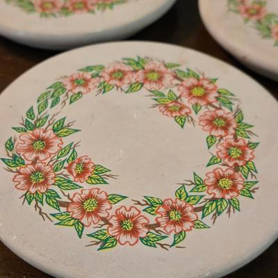(3) Floral Coasters