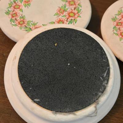 (3) Floral Coasters