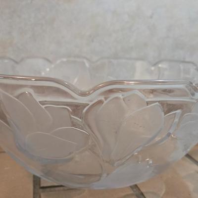 Frosted Flowers Crystal Bowl