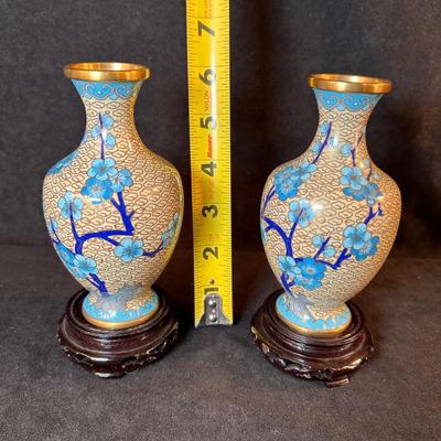Lot 36. Pair of Chinese Cloisonné Vases