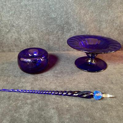 Lot 39. Cobalt Glass Pieces