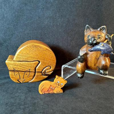 Lot 41. Wooden Cats