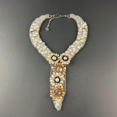 -30- ARTISAN | Beaded Collar Tie Necklace