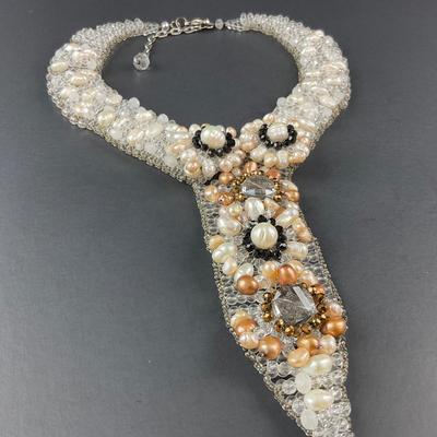 -30- ARTISAN | Beaded Collar Tie Necklace