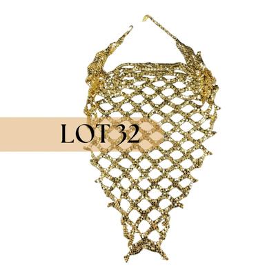 -32- WHITING & DAVIS CO. | Gold Tone Mesh Necklace | Marked