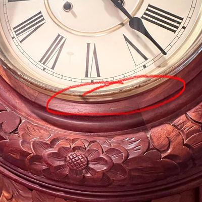 Carved Mahogany Wood Wall Clock ~ *Read Details