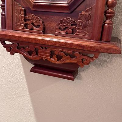 Carved Mahogany Wood Wall Clock ~ *Read Details