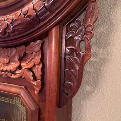 Carved Mahogany Wood Wall Clock ~ *Read Details