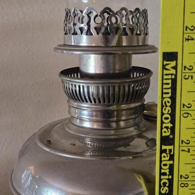 Silver Tone Aladdin Kerosene Lamp with Tall Skinny Flute