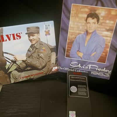 ELVIS MUSICAL ORNAMENT AND 2 CALENDARS