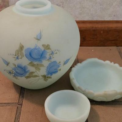 FENTON Marked and Signed Vase with Base and Lid