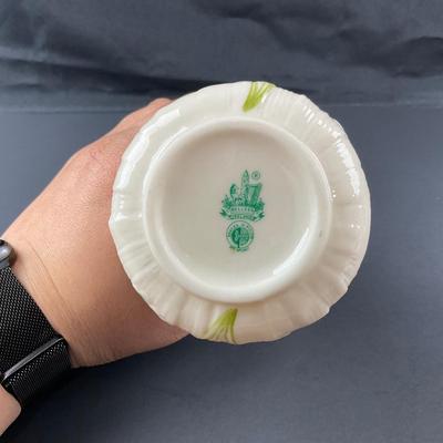 -33- BELLEEK | Shamrock Clover Porcelain Bud Vase | 6th Mark