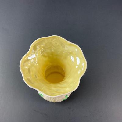 -33- BELLEEK | Shamrock Clover Porcelain Bud Vase | 6th Mark