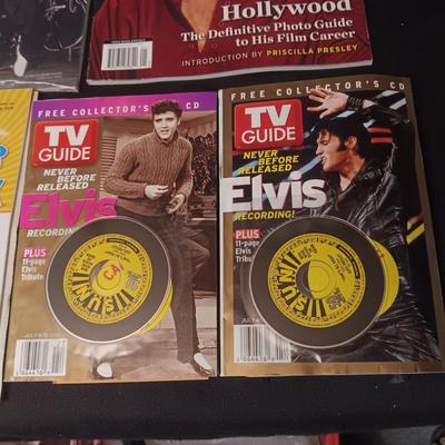 ELVIS WOORD SEEK, TV GUIDES W/CD'S AND MAGAZINES