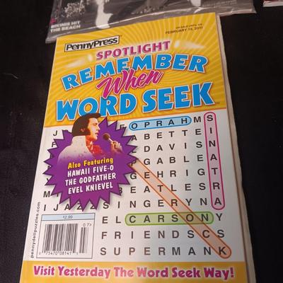 ELVIS WOORD SEEK, TV GUIDES W/CD'S AND MAGAZINES