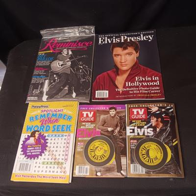ELVIS WOORD SEEK, TV GUIDES W/CD'S AND MAGAZINES