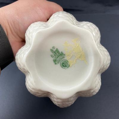 -34- BELLEEK | Porcelain Cobb Luster Tulip Vase Bowl | 6th Mark