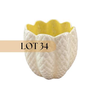 -34- BELLEEK | Porcelain Cobb Luster Tulip Vase Bowl | 6th Mark
