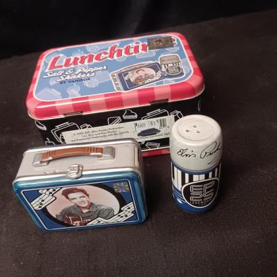 ELVIS LUNCHTIME TIN BOX WITH SALT & PEPPER SHAKERS