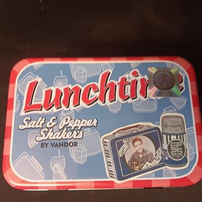 ELVIS LUNCHTIME TIN BOX WITH SALT & PEPPER SHAKERS