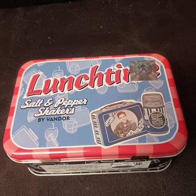 ELVIS LUNCHTIME TIN BOX WITH SALT & PEPPER SHAKERS
