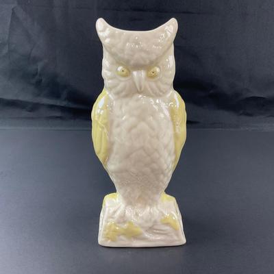 -35- BELLEEK | Porcelain Luster Owl Vase | 6th Mark