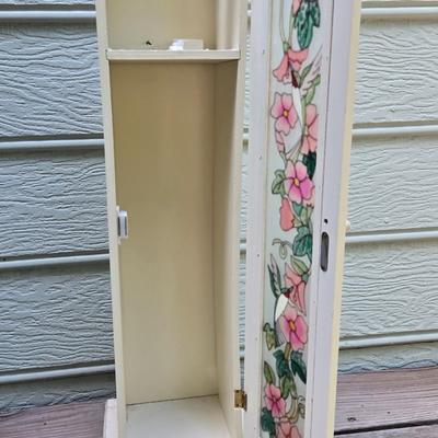 Floral Glass Front Small Cabinet