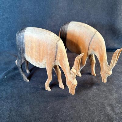 Lot 70. Pair of Wooden Antelope