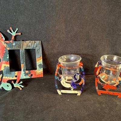 Lot 73. Hand Painted w/ Lizard Motif