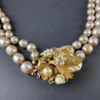 -38- MIRIAM HASKELL | Statement Pearl Necklace | Marked