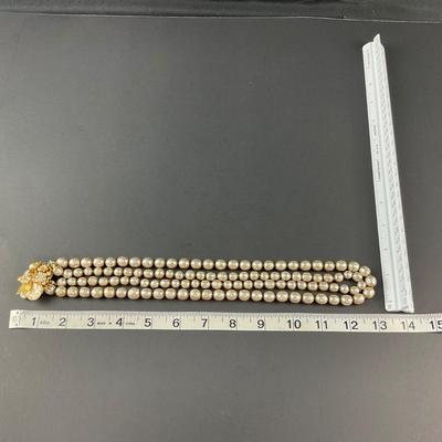 -38- MIRIAM HASKELL | Statement Pearl Necklace | Marked