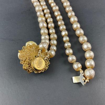-38- MIRIAM HASKELL | Statement Pearl Necklace | Marked