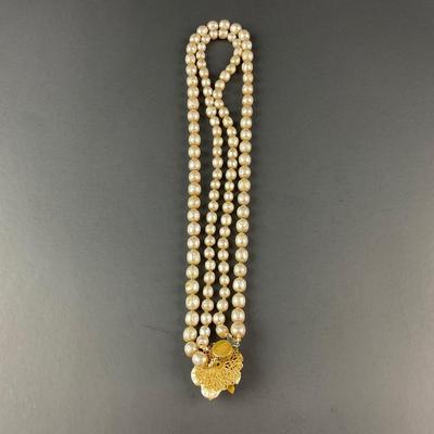 -38- MIRIAM HASKELL | Statement Pearl Necklace | Marked