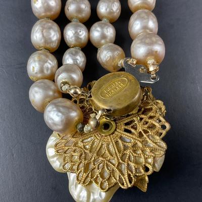 -38- MIRIAM HASKELL | Statement Pearl Necklace | Marked