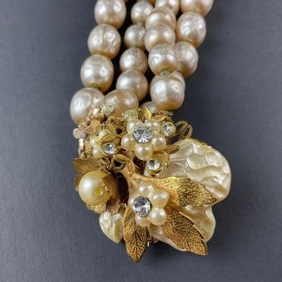 -38- MIRIAM HASKELL | Statement Pearl Necklace | Marked