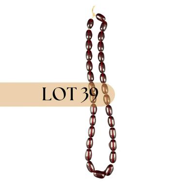 -39- FINE JEWELRY | 1930’s Cherry Amber Beaded Necklace
