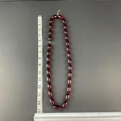 -39- FINE JEWELRY | 1930’s Cherry Amber Beaded Necklace