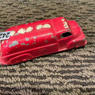 Small red metal car