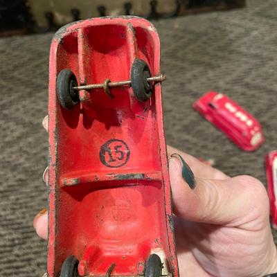 Small, red metal car