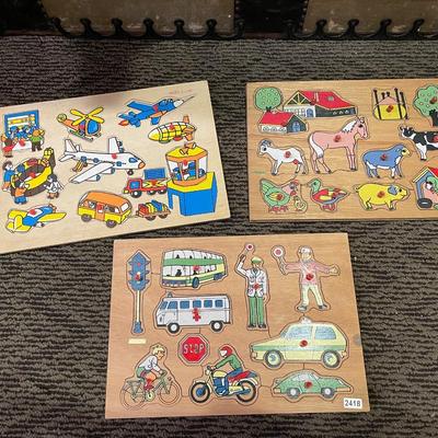 3 wooden puzzles