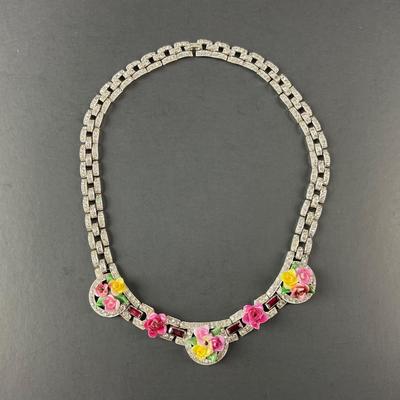 -40- DEROSA | 1940’s Porcelain Flower Necklace