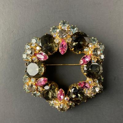 -41- BROOCH | 1950’s Multicolor Crystal Brooch