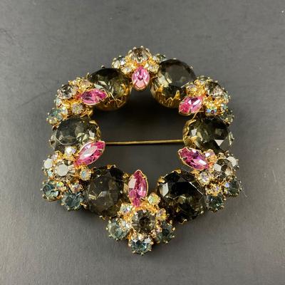 -41- BROOCH | 1950’s Multicolor Crystal Brooch