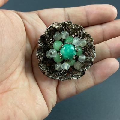 -42- BROOCH | Weiss Bird Nest Pin | Marked
