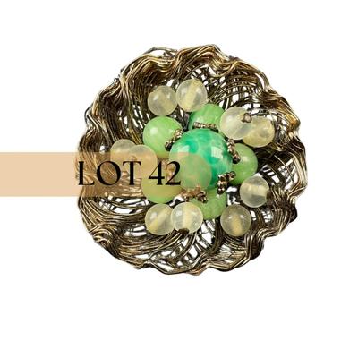 -42- BROOCH | Weiss Bird Nest Pin | Marked