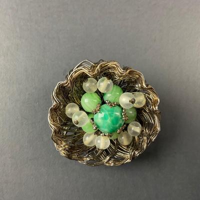 -42- BROOCH | Weiss Bird Nest Pin | Marked