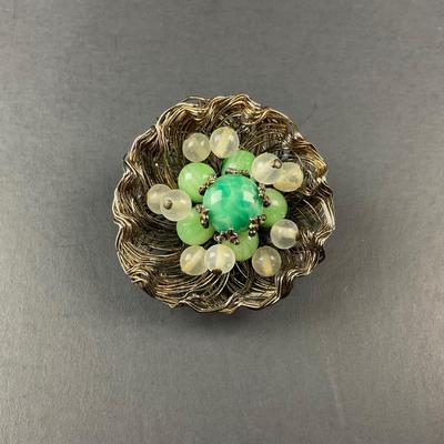 -42- BROOCH | Weiss Bird Nest Pin | Marked