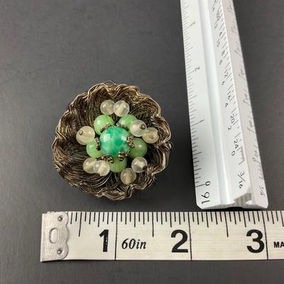 -42- BROOCH | Weiss Bird Nest Pin | Marked