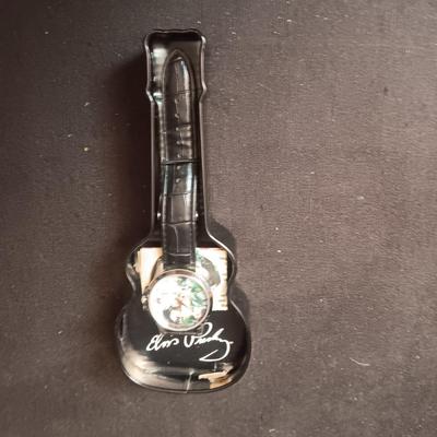 ELVIS PRESLEY WATCH IN A GUITAR TIN